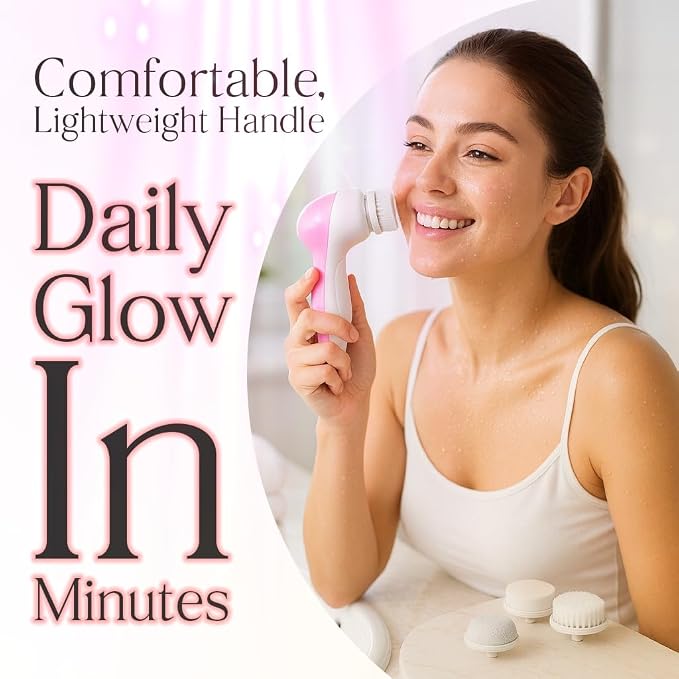 Facial Cleansing Brush Face Scrubber, 7-in-1 Electric Spin Cleanser Brushes - Image 3