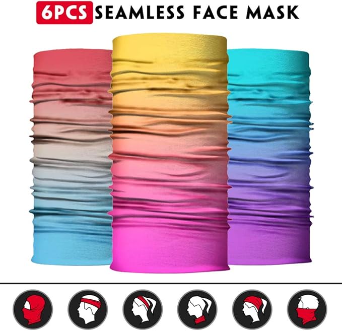 Venswell Neck Gaiter Face Mask Men Women, Seamless Bandana Rave Face Cover - Image 3