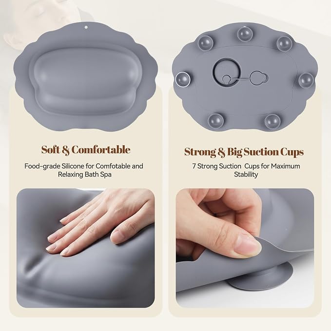 Silicone Bath Pillow for Tub – Inflatable Bathtub Pillows for Head & Neck - Image 4