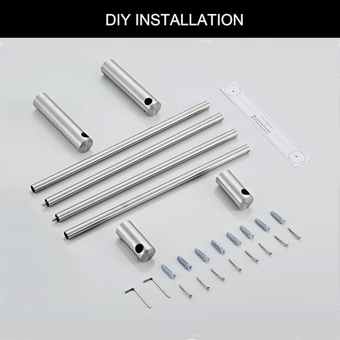 Towel Racks for Bathroom, NEWRAIN 30 inch Double Bath Towel Bar Wall Mounted - Image 7