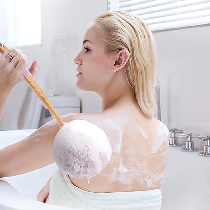 AmazerBath Shower Sponge Loofah Back Scrubber, PE Soft Mesh Loofah Body Scrubber - Image 5