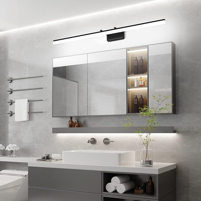Aipsun 48inch Black Bathroom Llight Fixtures LED Vanity Light Adjustable Modern - Image 7