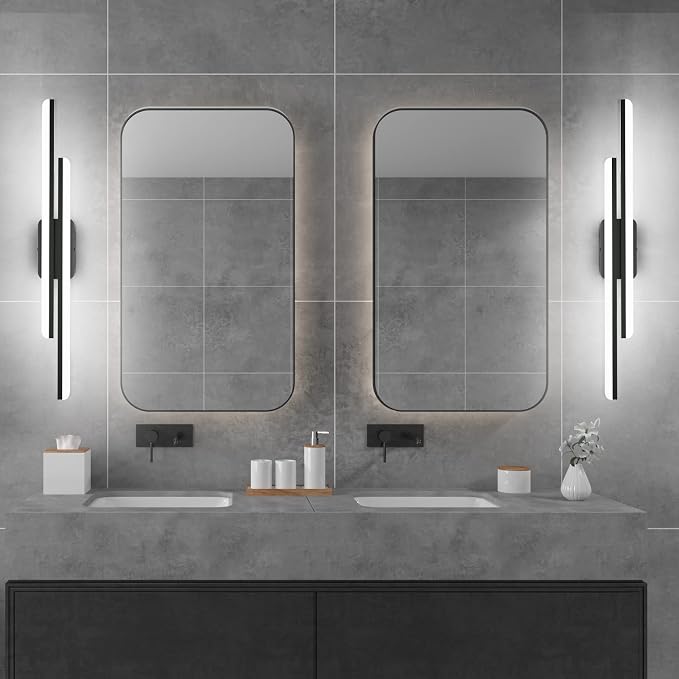 Ralbay 40" LED Black Vanity Light 40W Frosted Aluminum Modern LED Black - Image 2