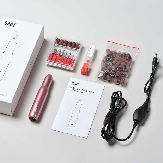 GAOY Electric Nail Drill for Acrylic and Gel, USB Electric Nail File, Portable - Image 7