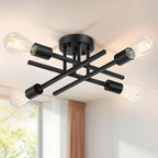 SunRider Industrial 4-Light Semi Flush Mount Ceiling Light Fixture, Indoor by SunRider