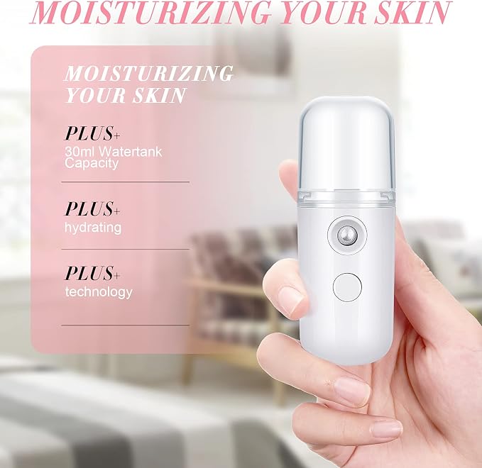 Honoson 2 Pack Nano Facial Mister Spray Bottle Handheld Humidifier Portable - Image 5