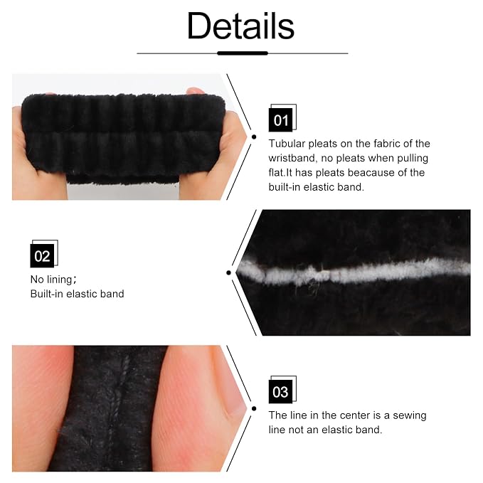 WHAVEL 6PCS Spa Headband and Wristbands Set, Face Wash Headband Wrist Bands - Image 6