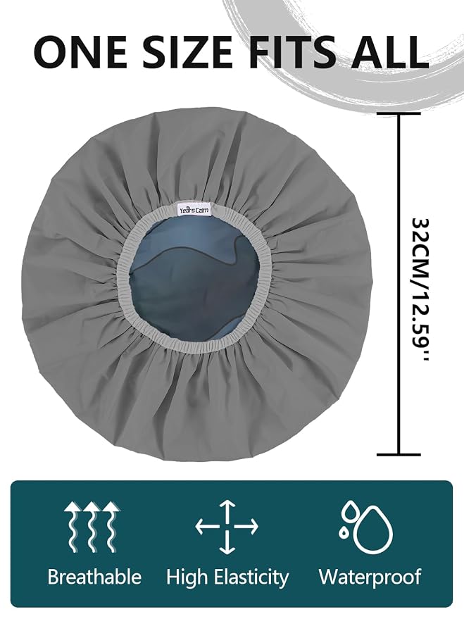 Years calm Men Shower Cap Reusable Waterproof, Dual-Layer Design, Double-Sided - Image 5