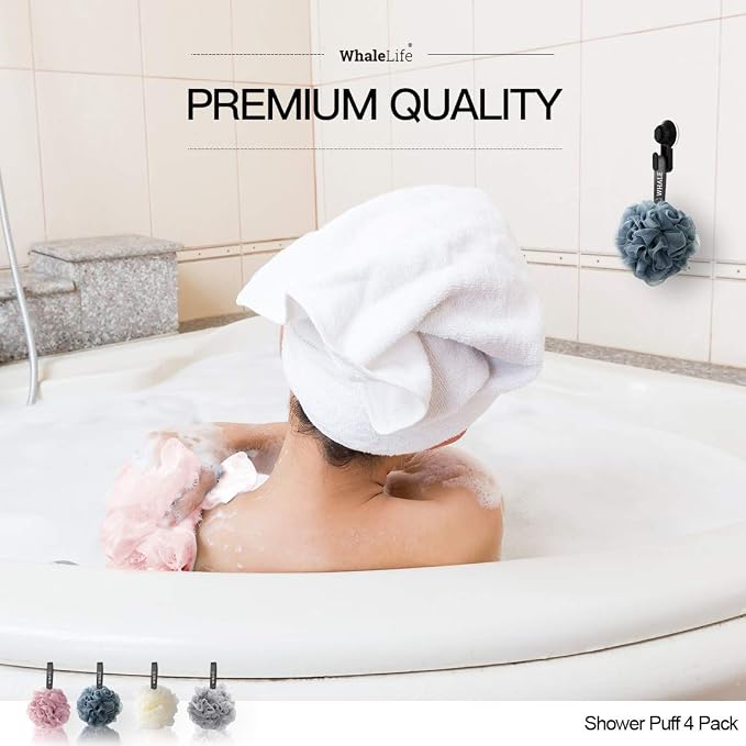 Loofah Sponge Bath Sponge for Women Men 4 Pack - Image 6