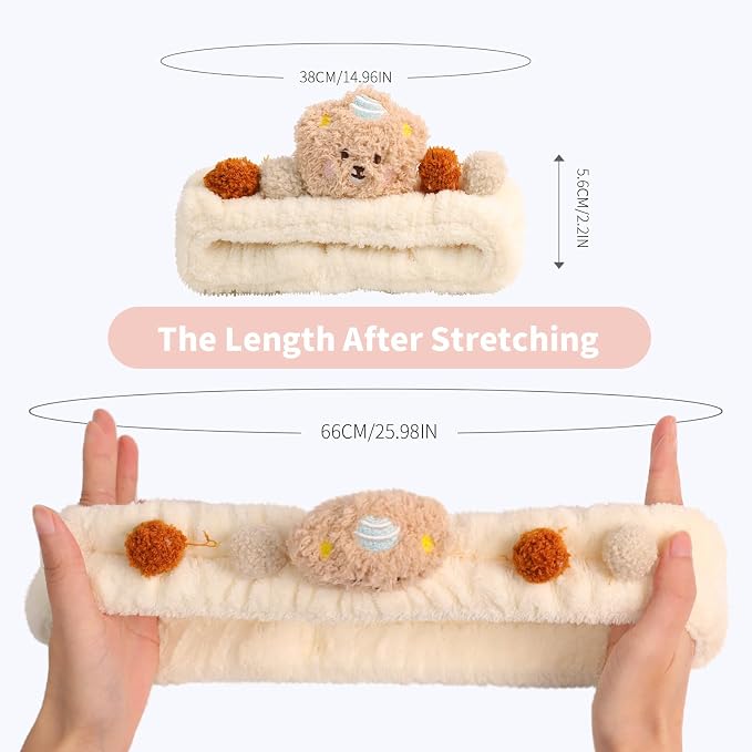PERFECTSIGHT Spa Headband for Washing Face, 2 Pack Cute Hair Band for Shower - Image 6