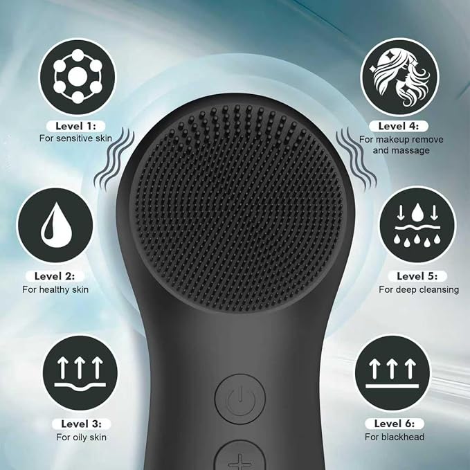 LZP Silicone Face Scrubber, Electric Facial Cleansing Brush - Image 3