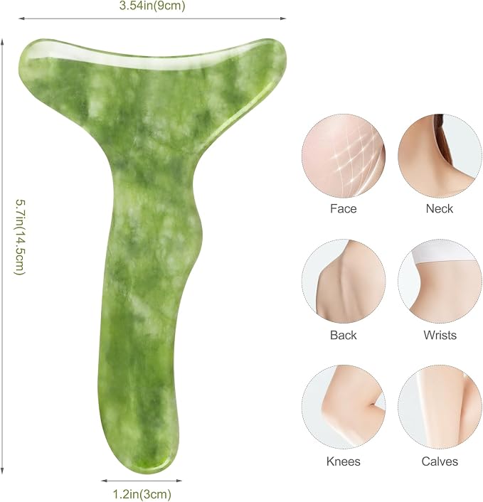 Jade Stone Gua Sha Massage Tool Set Larger Guasha Board - Image 4