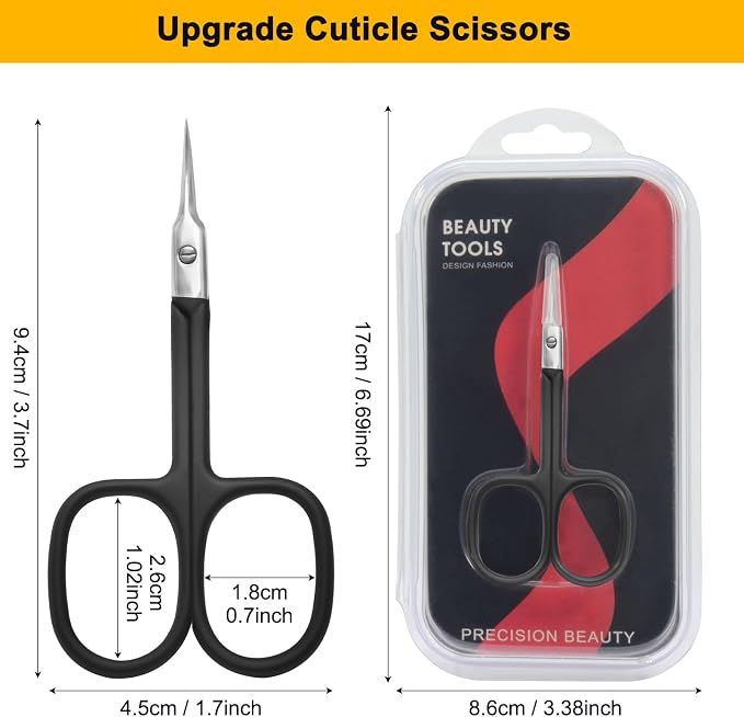 CGBE Cuticle Scissors Extra Fine Curved Blade, Super Slim Manicure Scissors - Image 6