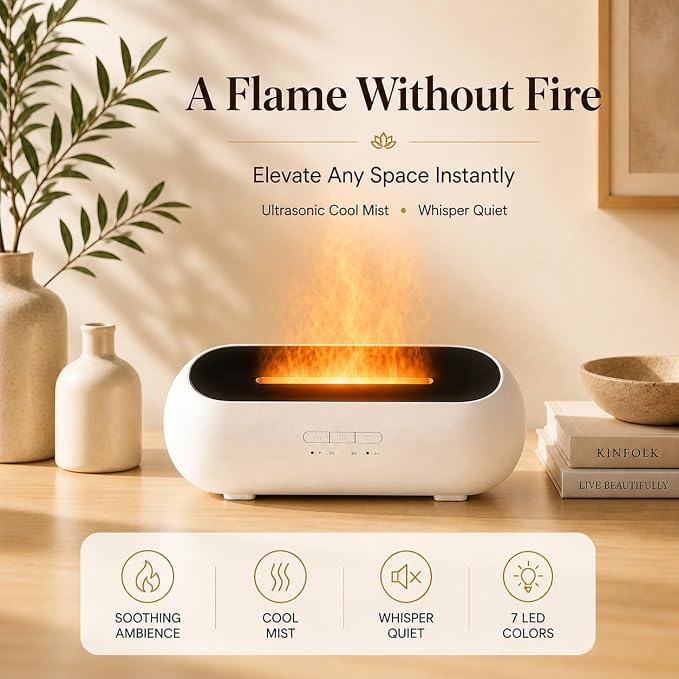 AquaAura Flame Effect Diffuser, 160ml Essential Oil Diffuser - Image 7