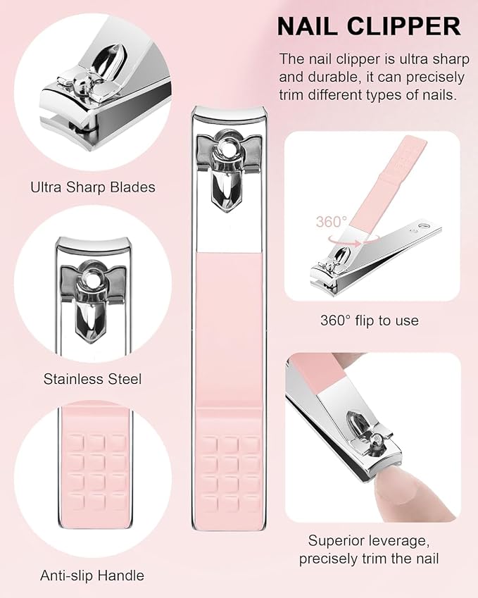 Cuticle Trimmer with Cuticle Pusher and Nail Clipper - Image 5