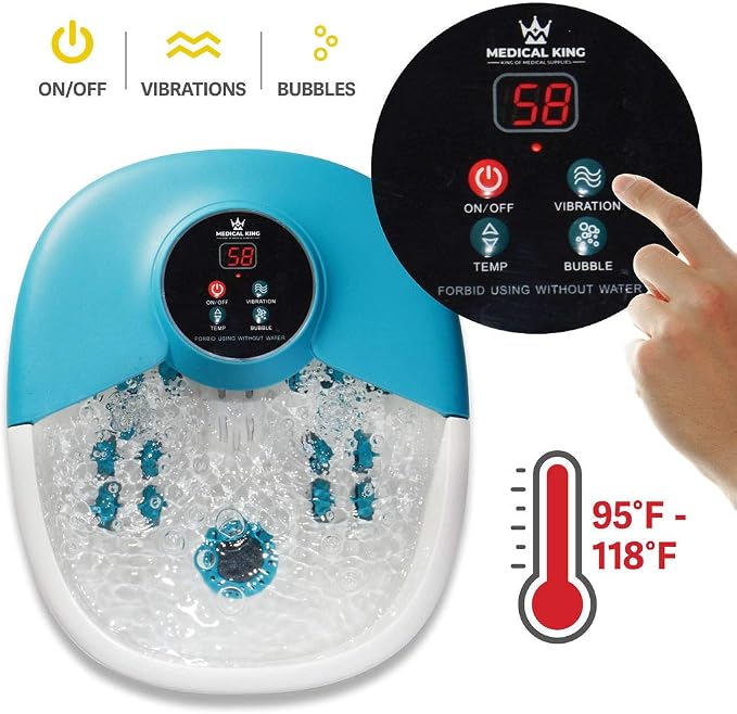 Medical king Foot Spa Massager - 5 in 1 Foot Bath Massager - Adjustable Heating - Image 3