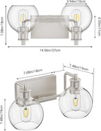 Tipace 2 Light Wall Scone Vintage Vanity Light Fixtures Brushed Nickel Wall - Image 5