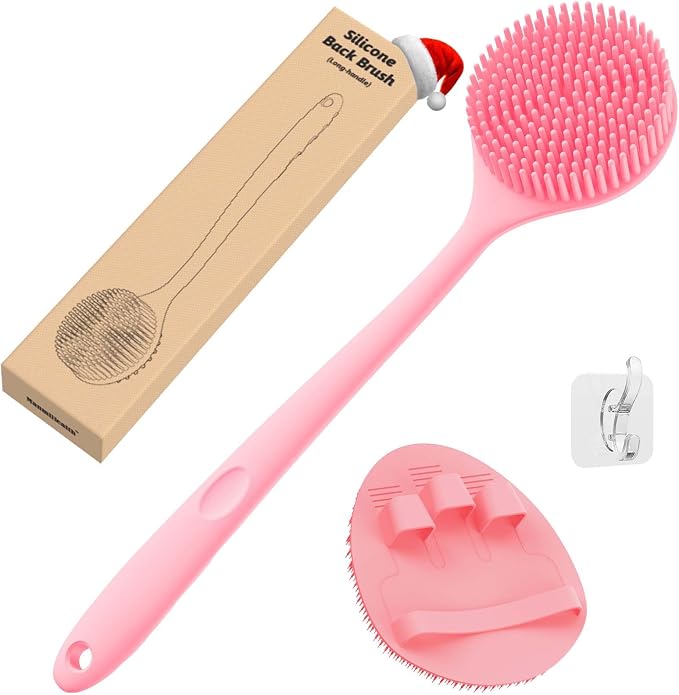 Manmihealth Silicone Back Scrubber & Soft Bath Glove Set, Super-Exfoliating - Image 8