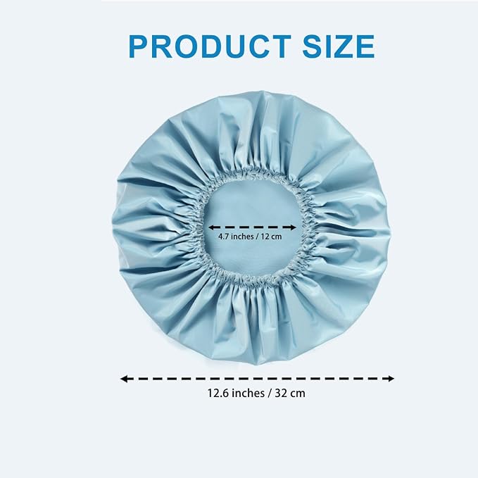 Shower Cap for Women, Double Layer Waterproof Bath Cap, Reusable Hair Protector - Image 4