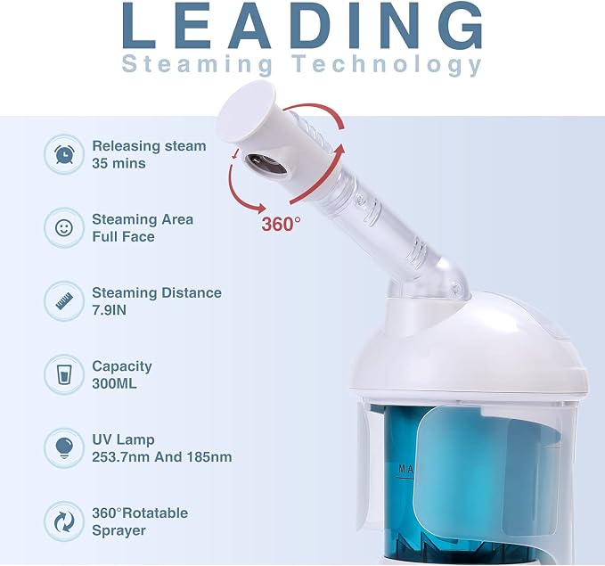 DYB Portable Facial Steamer, Nano Ionic Face Steamer - Image 3