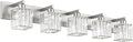 Aipsun Brushed Nickel Bathroom Lighting Fixtures 5 Light Vanity Light Crystal by Aipsun