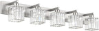 Aipsun Brushed Nickel Bathroom Lighting Fixtures 5 Light Vanity Light Crystal by Aipsun