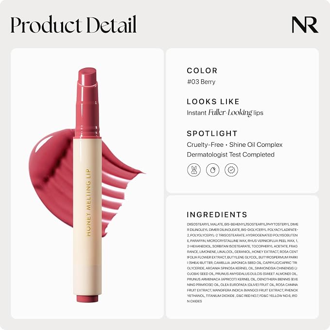 Nature Republic HONEY MELTING LIP SOFT LIP STICK, Hydrating Gloss, Moisturizing - Image 7