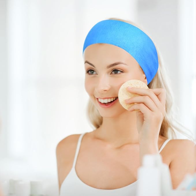 128 Pieces Disposable Spa Facial Headbands Stretch Non-Woven Facial Headband - Image 7