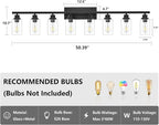 8 Light Black Bathroom Vanity Light Fixture, Long Farmhouse Vanity Lights Over - Image 2