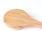 Body Brush Dry Brushing Back Scrubber Shower Bath Brush Bamboo Wood Long Handle - Image 3