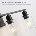 Bathroom Vanity Light Fixtures, 4-Light Matte Black Bathroom Lights, Wall - Image 5