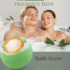 Green Tea Coarse Salt Bath Bombs Balls, Moisturizing Dry Skin, Fizzy Spa - Image 2
