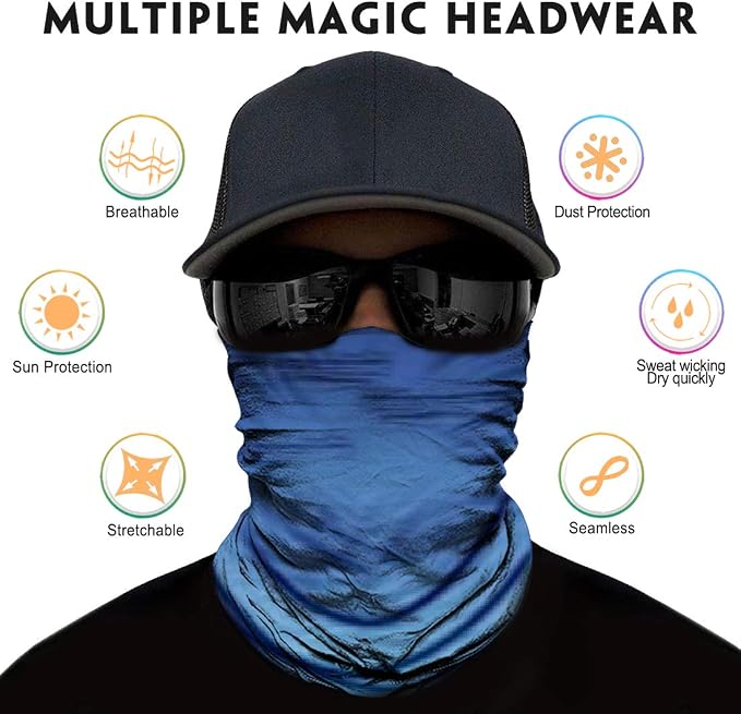Venswell Neck Gaiter Face Mask Men Women, Seamless Bandana Rave Face Cover - Image 2