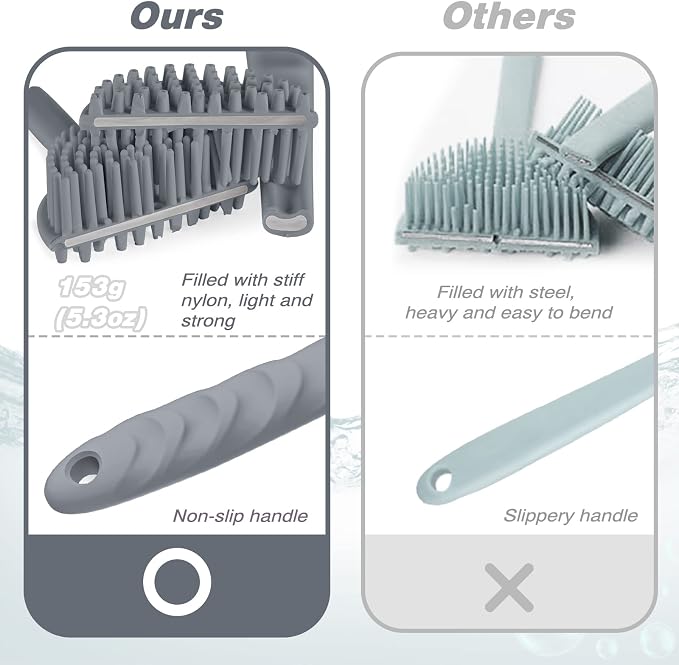 Manmihealth Silicone Back Scrubber & Soft Bath Glove Set, Super-Exfoliating - Image 4