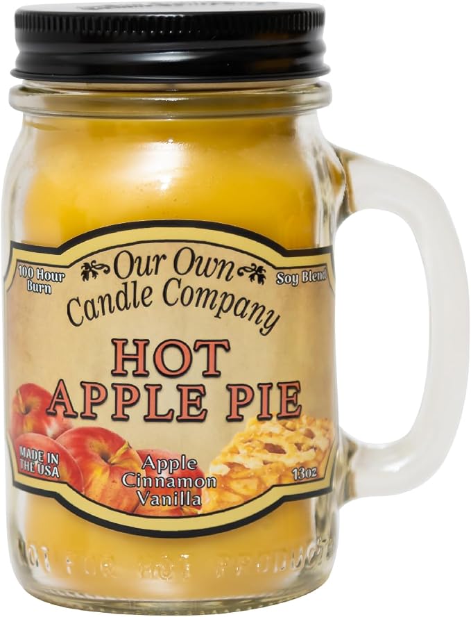 Our Own Candle Company Hot Apple Pie Scented Mason Jar Candle, 100 Hour Burn by OurOwnCandleCompanycandles