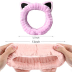 2 Pcs Cat Ears Headband, Cute Spa Headbands - Image 6