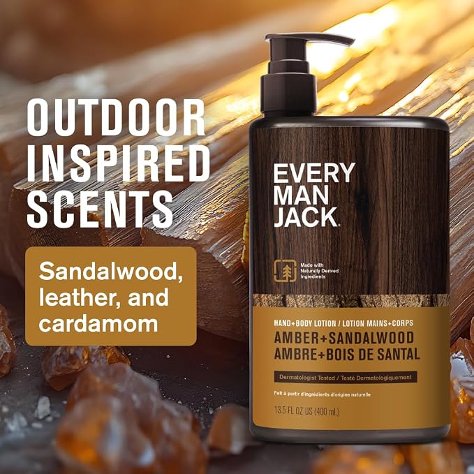Every Man Jack Mens Amber + Sandalwood Hand & Body Lotion - Image 3