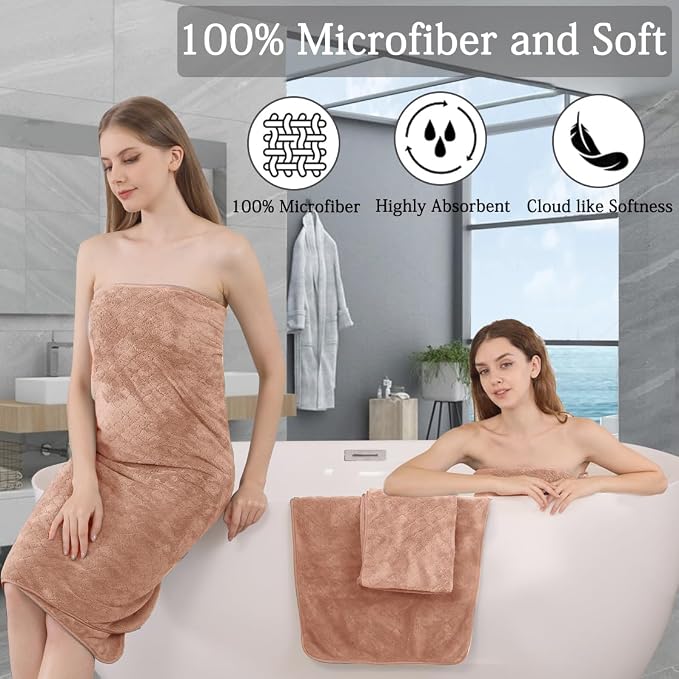 8-Piece Bath Towels Set, 2 Oversized Large Bath Towel Sheet, 2 Hand Towels and - Image 3