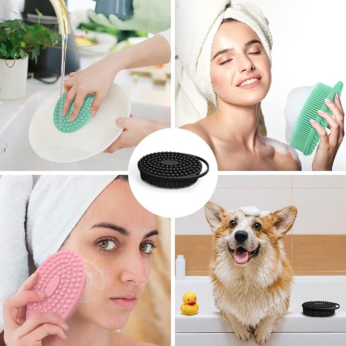 3 Pack Silicone Body Scrubber, Soft Silicone Loofah, Exfoliating Body Scrubber - Image 6