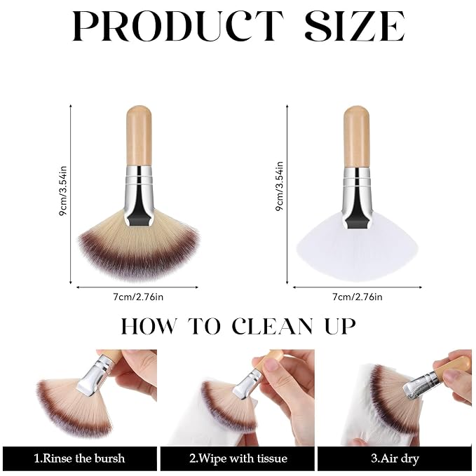 Thinp 4 Pcs Facial Brushes Esthetician Facial Brush Fluffy Fan Brushes Face - Image 3