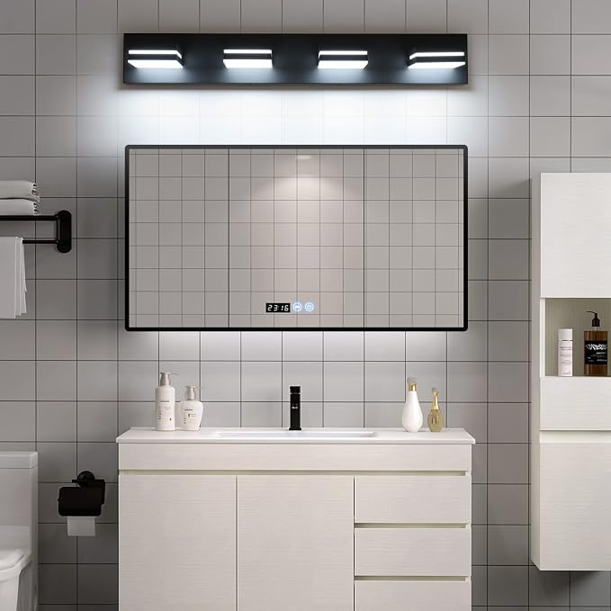 SineRise LED Modern Bathroom Vanity Light Fixtures, Matte Black Modern Acrylic - Image 5
