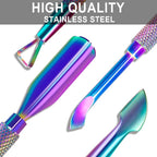 2PCS Metal Cuticle Pusher and Scraper, Colorful Nail Trimmer Cutter Stainless - Image 7