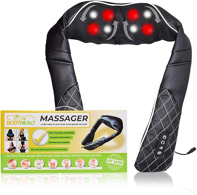 Shiatsu Neck Massager for Pain Relief Deep Tissue by BodyHealt