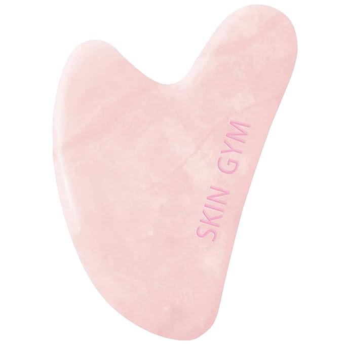 SKIN GYM Rose Quartz Sculpty Heart Gua Sha Tool, Heart-Shaped Facial Massage by SkinGymCo