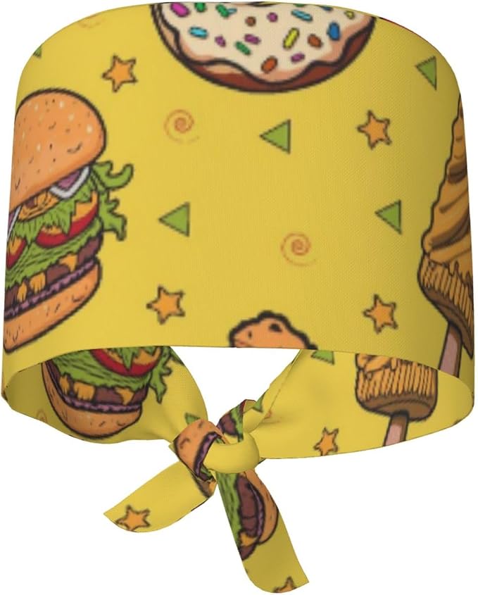 Adjustable Scrub Cap with Buttons & Sweatband, Working Hat with Elastic Tie Back - Image 9