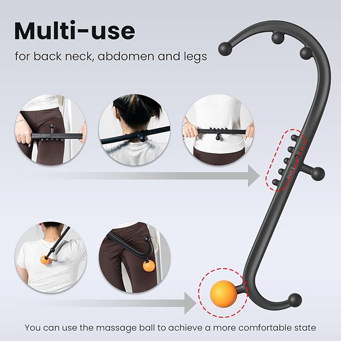 LiBa Trigger Point Massage Tool, Detachable Back Neck Shoulder Massager - Image 9