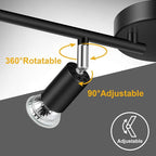 Ascher 4-Light LED Track Lighting Kit, Flexibly Rotatable Light Heads, 4 Way - Image 2