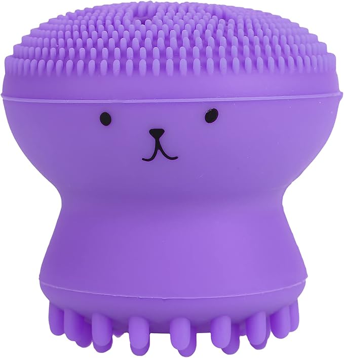 Facial Cleansing Brush Jellyfish Exfoliating Face Brush Handheld Massaging Cute by Tiiyee