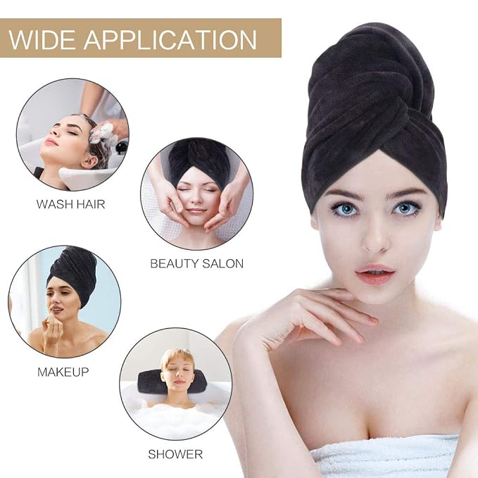 SUNLAND Microfiber Hair Towels Anti Frizz Hair Drying Towel Super Absorbent - Image 4