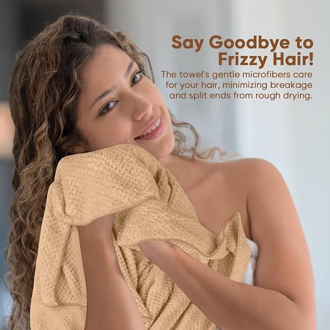 HOMEXCEL 5 Pack Microfiber Hair Towels - Image 3